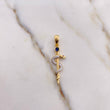Dije Baston Hermes 2.4gr / 3.7cm / Circones Blancos azul Fucsia Oro Amarillo 18K $