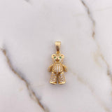 Dije Oso Articulado 4.7gr / 3cm / Circones Blancos Verdes Oro Amarillo 18K $