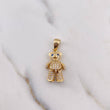 Dije Oso Articulado 4.75gr / 2.9cm / Circones Blancos Azules Oro Amarillo 18K $