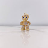 Dije Oso Articulado 4.75gr / 2.9cm / Circones Blancos Azules Oro Amarillo 18K $