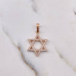 Dije Estrella De David 2.9gr / 3.4cm / Circones Blancos Oro Rosa 18K $