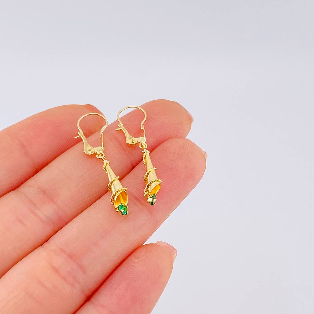 Candongas Lagrima 1.45 g / 3.5 cm Oro Amarillo 18K