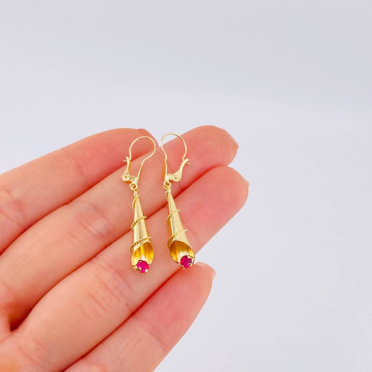 Candongas Lagrima Gota 1.7g / 3.9cm Oro Amarillo 18K