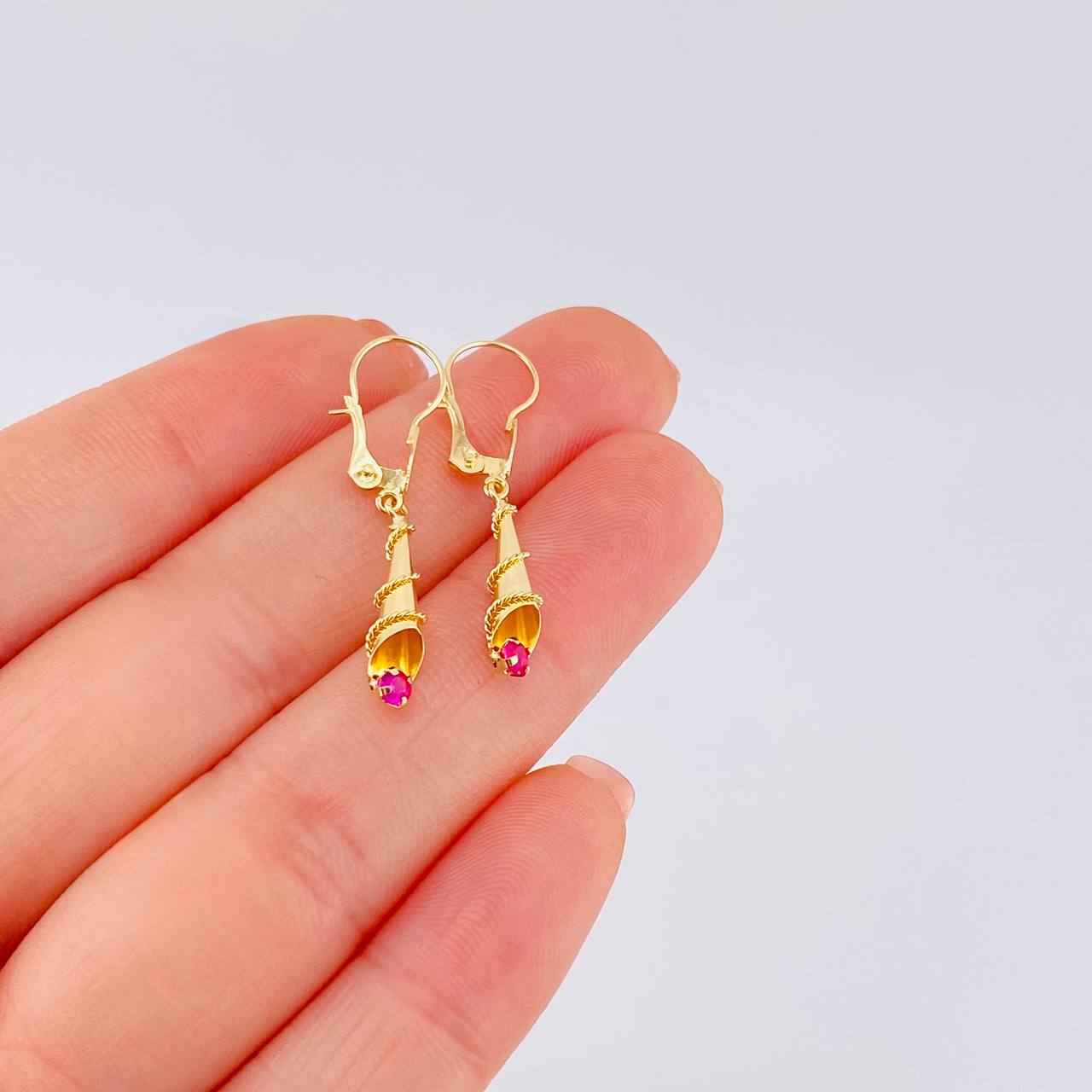 Candongas Lagrima Gota 1.15g / 3.2cm Oro Amarillo 18K