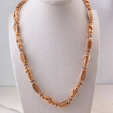 Cadena Rustica Cilindros 94.15gr / 70cm / Circones Azules Amarillos Oro Rosa 18K $