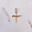 Dije Cruz Clavo 1.95gr / 3.5cm / Circones Blancos Oro Amarillo 18K $