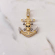 Dije Ancla Calavera 9.3gr / 4.2cm / Circones Negros Blancos Tres Oros 18K $
