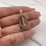 Dije Virgen Guadalupe 3.45gr / 3.1cm / Circones Negros Blancos Oro Rosa 18K $