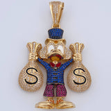 Dije Pato Bolsas Dinero 36.65gr / 6.6cm / Oro 18K $
