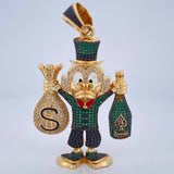 Dije Pato Bolsa Dinero Botella Champagne 34.85gr / 6.7cm / Oro 18K $