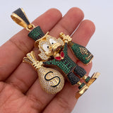 Dije Pato Bolsa Dinero Botella Champagne 34.85gr / 6.7cm / Oro 18K $