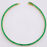 Pulso Tennis 8gr / 19cm / 2.3mm Esmeraldas 2.76 Qts Oro Amarillo 18K (Joya)