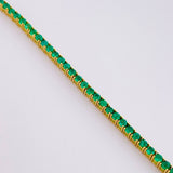 Pulso Tennis 8gr / 19cm / 2.3mm Esmeraldas 2.76 Qts Oro Amarillo 18K (Joya)