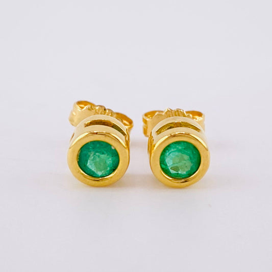 Topos Aro 1.6gr / 0.05cm / Esmeralda 70 pts Oro Amarillo (Joya)