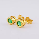 Topos Aro 1.6gr / 0.05cm / Esmeralda 70 pts Oro Amarillo (Joya)