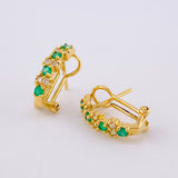 Candongas Omega Puntos Salteados Esmeralda 26pts Diamantes 16pts 3.05gr / 1.5cm / Oro Amarillo 18K