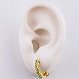Candongas Omega Puntos Salteados Esmeralda 26pts Diamantes 16pts 3.05gr / 1.5cm / Oro Amarillo 18K