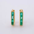 Candongas Curvas Perpendiculares Esmeraldas 56pts 2.9gr / 1.5cm / Oro 18K