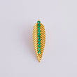 Dije Hoja Caribeña Esmeraldas 17pts 0.65gr / 1.5cm / Oro Amarillo 18K
