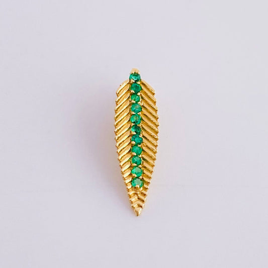 Dije Hoja Caribeña Esmeraldas 17pts 0.65gr / 1.5cm / Oro Amarillo 18K