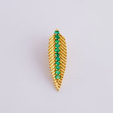 Dije Hoja Caribeña Esmeraldas 17pts 0.65gr / 1.5cm / Oro Amarillo 18K