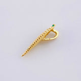 Dije Hoja De Laurel Esmeraldas 17pts 0.65gr / 1.6cm / Oro Amarillo 18K