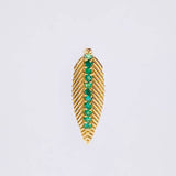 Dije Hoja Caribeña Esmeraldas 17pts 0.65gr / 1.5cm / Oro Amarillo 18K