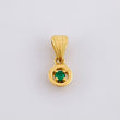 Dije Solitario En Aro 1.2gr / 1.5cm / Esmeraldas 06Pts Oro Amarillo 18K (Joya)