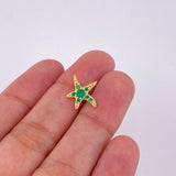 Dije Estrella De Mar Esmeraldas 20pts 0.8gr / 1.5cm / Oro Amarillo 18K