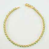 Pulso Tenis Esmeraldas 5.5Qts 8.5g / 18.6cm / 3.5mm Oro Amarillo 18K