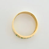 Anillo Carril con Engaste Esmeraldas 23pts 3.9g / T10 1/2 Oro Amarillo 18K