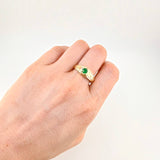 Anillo Solitario Gema Central Esmeraldas 45pts 3.65g / T9 1/4 Oro Amarillo 18K
