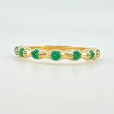 Anillo Cintillo Esmeralda 22pts Esmeraldas 7pts 2.25g / T6 1/2 Oro Amarillo 18K