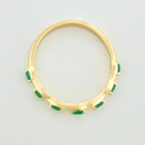 Anillo Cintillo Esmeralda 22pts Esmeraldas 7pts 2.25g / T6 1/2 Oro Amarillo 18K