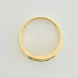 Anillo Carril Doble Linea Esmeraldas 52pts 2.8g / T7 1/4 Oro Amarillo 18K