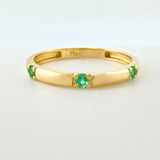 Anillo Apilable Esmeraldas 9pts 1.55g / T6 1/4 Oro Amarillo 18K