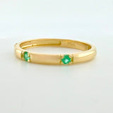 Anillo Apilable Esmeraldas 9pts 1.55g / T6 1/4 Oro Amarillo 18K