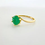 Anillo Solitario Lineas Invertidas Esmeraldas 1.27qts 2.15g / T7 1/2 Oro Amarillo 18K