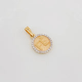 Dije Fe 1.45g / 1.7cm Dos Oros Amarillo Blanco 18K