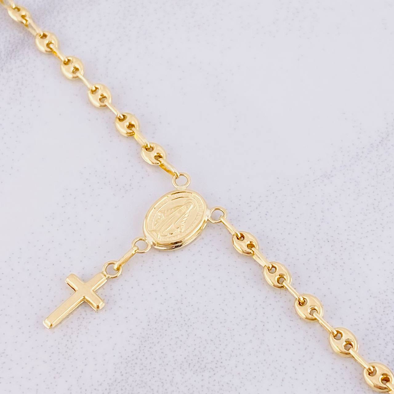 Pulso Denario GC Virgen Milagrosa 2.45g / 17.5cm / 3.4mm Oro Amarillo 18K
