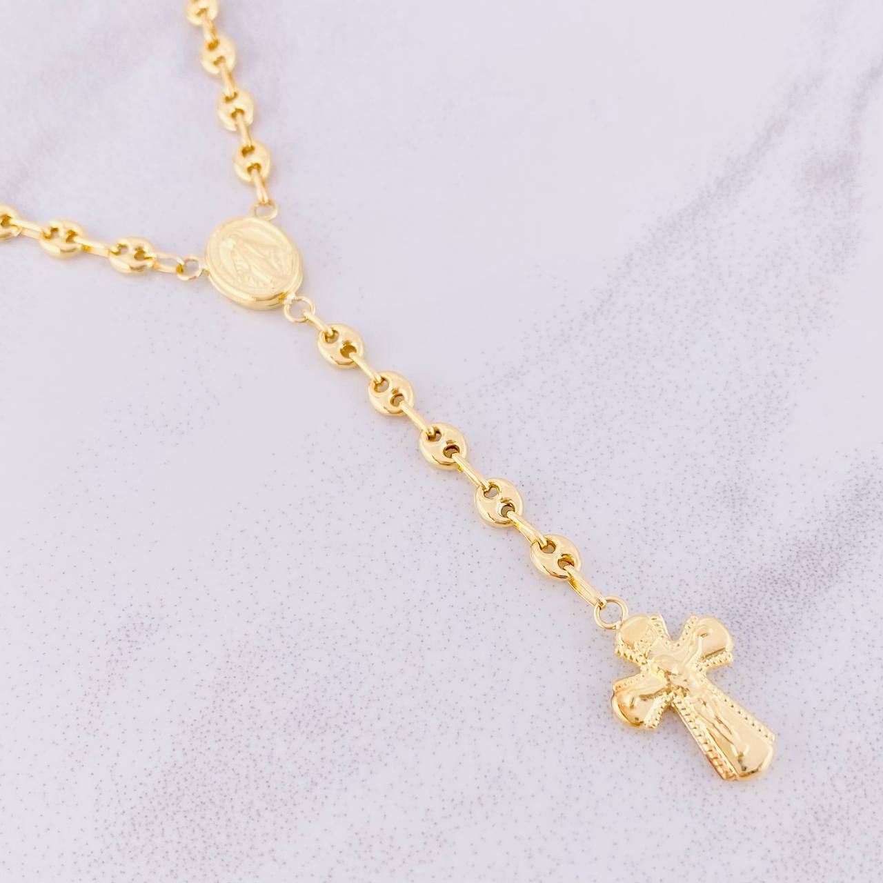 Rosario GC Virgen Milagrosa 7.3g / 50cm / 3.8mm Oro Amarillo 18K