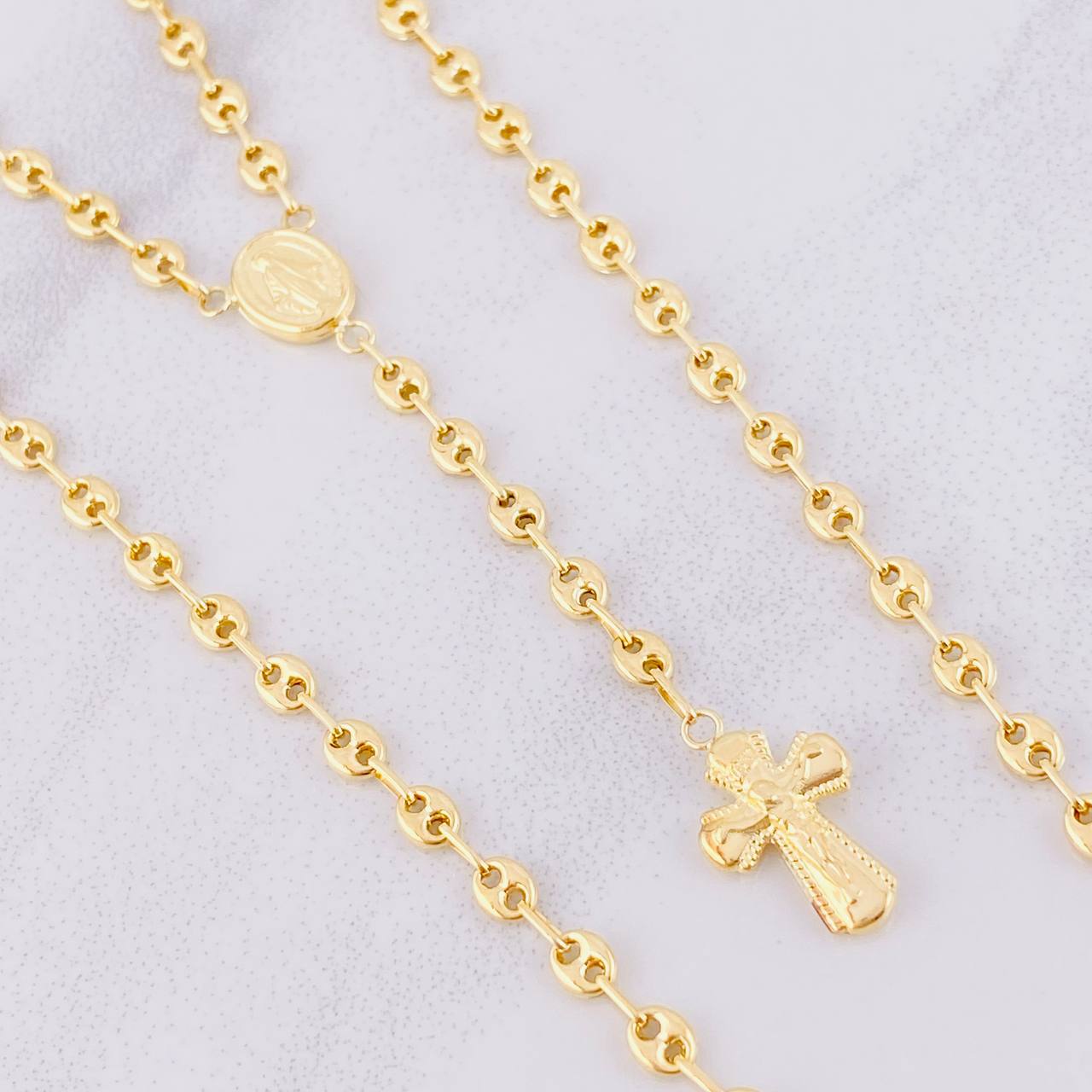 Rosario GC Virgen Milagrosa 7.3g / 50cm / 3.8mm Oro Amarillo 18K