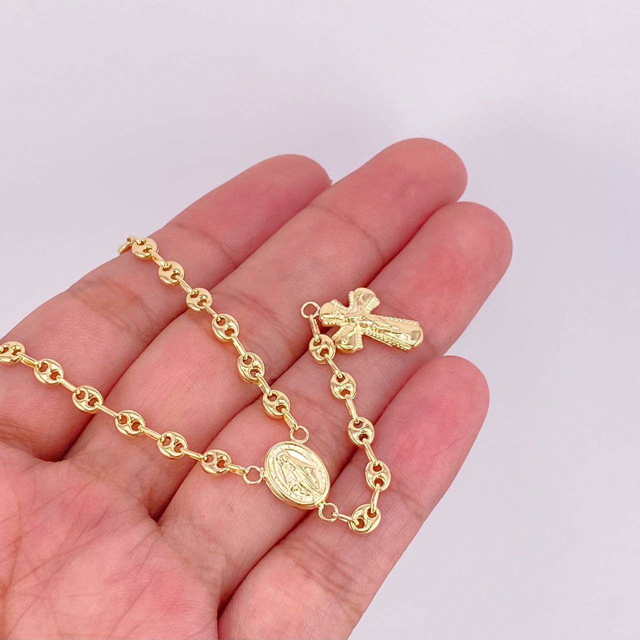 Rosario GC Virgen Milagrosa 7.3g / 50cm / 3.8mm Oro Amarillo 18K