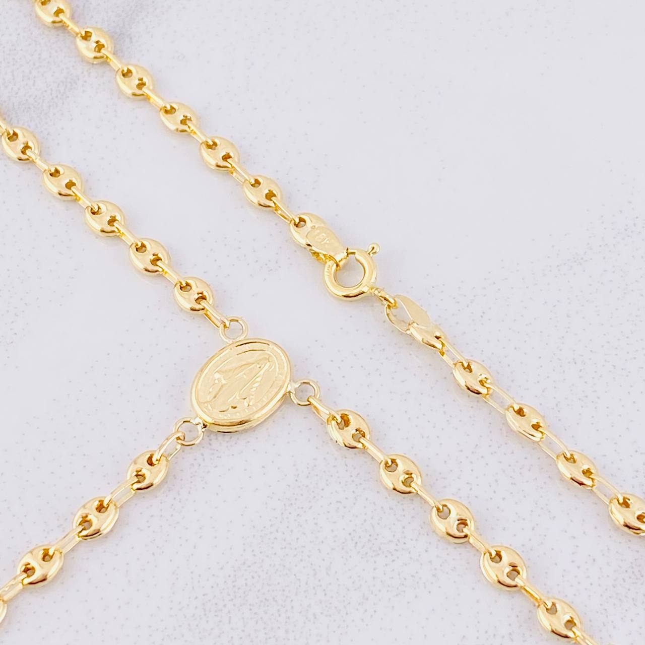 Rosario GC Virgen Milagrosa 6.45g / 55cm / 3.45mm Oro Amarillo 18K