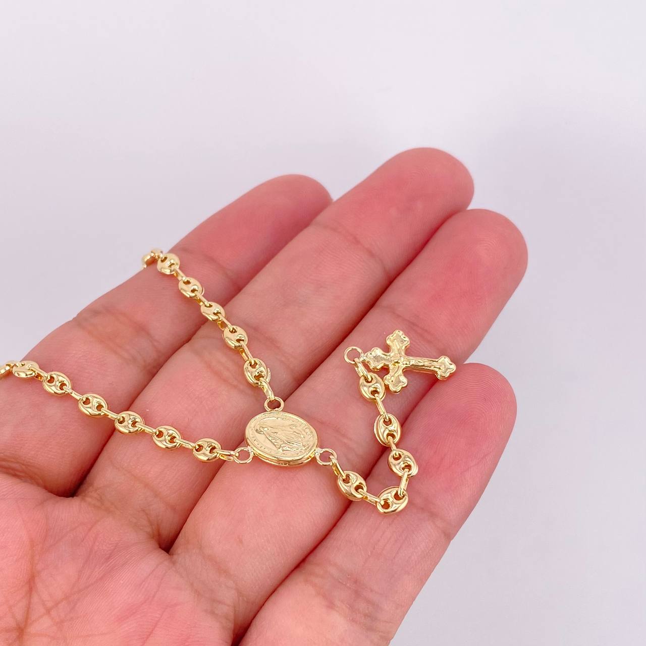 Rosario GC Virgen Milagrosa 6.45g / 55cm / 3.45mm Oro Amarillo 18K
