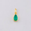 Dije Lagrima Esmeralda 1qts 0.75g / 1.6cm Oro Amarillo 18K