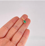 Dije Lagrima Esmeralda 1qts 0.75g / 1.6cm Oro Amarillo 18K