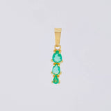 Dije Trio de Lagrimas Esmeraldas 60pts 0.95g / 2.2cm Oro Amarillo 18K