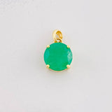 Dije Circulo 4 Garras Esmeralda 3qts 1.95g / 1.7cm Oro Amarillo 18K
