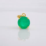 Dije Circulo 4 Garras Esmeralda 3qts 1.95g / 1.7cm Oro Amarillo 18K